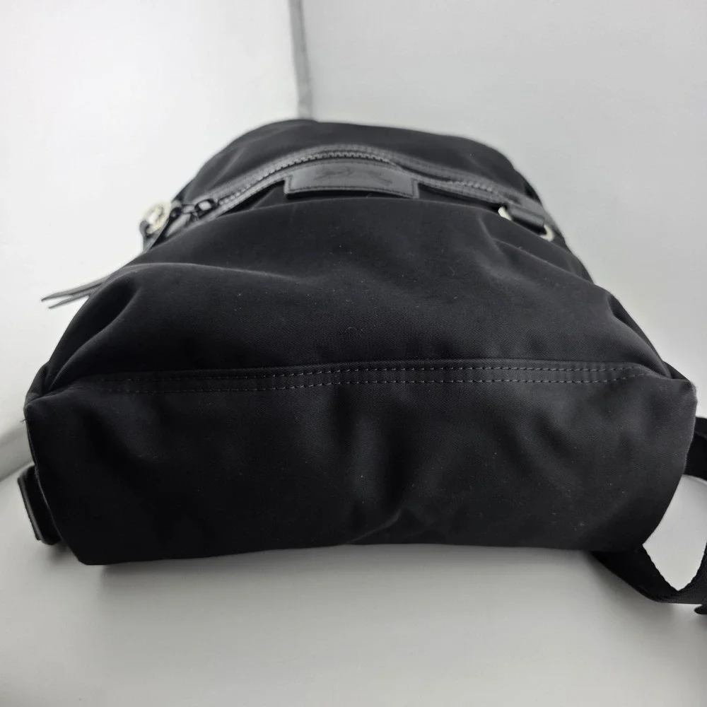 Longchamp Le Pliage Neo Backpack Nylon Leather Trim Women Small Black GOOD Chic